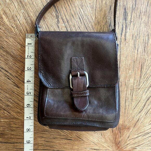 Vintage Aldo Small Crossbody Leather Bag - Dark Brown - Picture 8 of 9